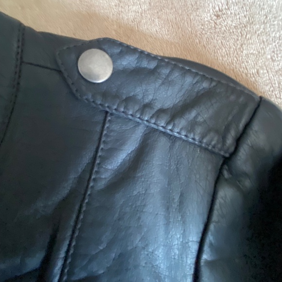 NWT Dark Grey Military Style Faux Leather Studded Jacket,  Size M - Picture 9 of 11